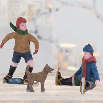 JONGENS EN HOND SET OF 3