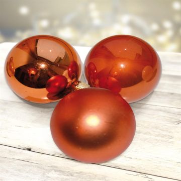 Kerstballen onbreekbaar 5 cm Koper