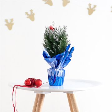 Mini kerstboom folie blauw Mini kerstboom folie blauw