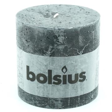 Bolsius stompkaars Anthracite 10x10cm