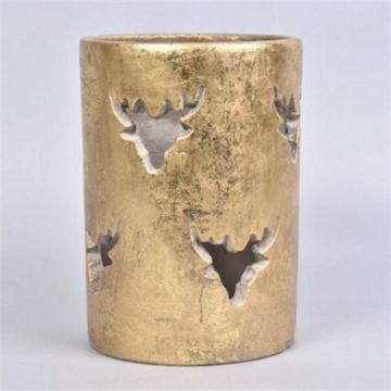 18443_deer goud theelicht 17x17x24cm