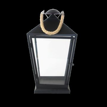 WL77 Lantaarn zwart met touw M