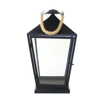 WL77 Lantaarn zwart met touw M