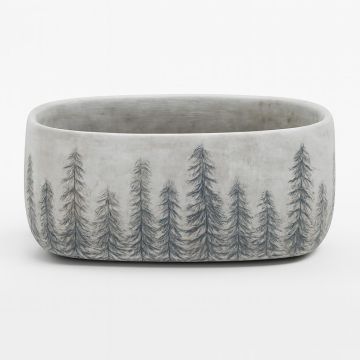 Ovale Schaal Beton met Denebomen Ø 25 cm